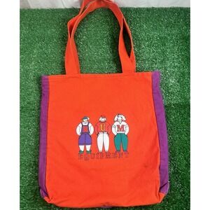 Vintage B.U.M. Equipment Canvas Tote Bag Red Purple 1980's